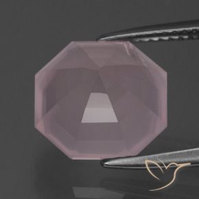 Quartz rose Rose clair naturelle Octogone / coupe Émeraude, 5.75 ct, Transparent