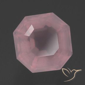 Quartz rose Rose rosé moyen naturelle Octogone / coupe Émeraude, 5.18 ct, Transparent