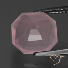 Quartz rose Rose rosé moyen naturelle Octogone / coupe Émeraude, 5.18 ct, Transparent
