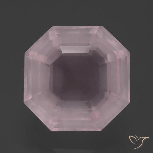5.34ct Naturel Rose clair Quartz Rose, Taille émeraude, Transparent