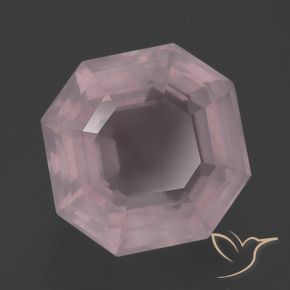 Quartz rose Rose clair naturelle Octogone / coupe Émeraude, 5.34 ct, Transparent