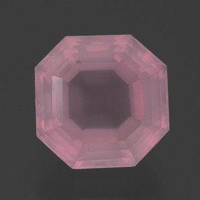 Quartz Rose Rose foncé naturelle Taille émeraude, 5.39 ct, Transparent
