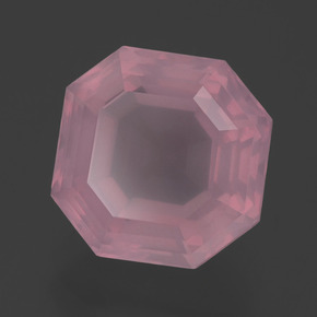 Quartz Rose Rose foncé naturelle Taille émeraude, 5.39 ct, Transparent