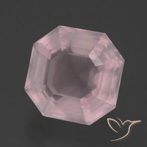 Quartz rose Rose clair naturelle Octogone / coupe Émeraude, 5.88 ct, Transparent