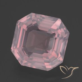 Quartz rose rose naturelle taille émeraude, 5,75 ct, transparent