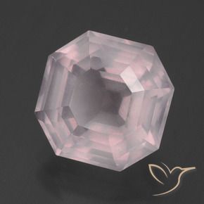 Quartz rose Rose léger naturelle Octogone / coupe Émeraude, 5.92 ct, Transparent