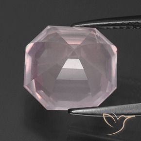 Quartz rose Rose léger naturelle Octogone / coupe Émeraude, 5.92 ct, Transparent