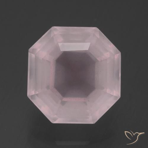 5.94ct Naturel Rose léger Quartz Rose, Taille émeraude, Transparent