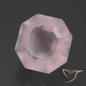Quartz rose Rose léger naturelle Octogone / coupe Émeraude, 5.94 ct, Transparent