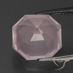 Quartz rose Rose léger naturelle Octogone / coupe Émeraude, 5.94 ct, Transparent