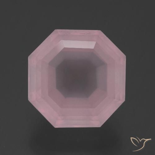 5.86ct Naturel Rose Quartz Rose, Taille émeraude, Transparent