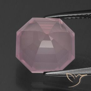 Quartz rose Rose naturelle Octogone / coupe Émeraude, 5.86 ct, Transparent