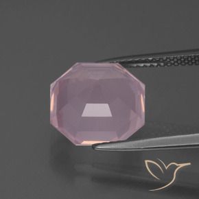 Quartz rose Rose naturelle Octogone / coupe Émeraude, 5.94 ct, Transparent