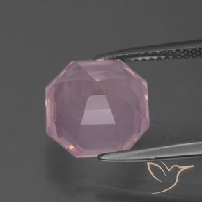 Quartz rose Rose naturelle Octogone / coupe Émeraude, 5.77 ct, Transparent