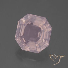 Quartz rose Rose clair naturelle Octogone / coupe Émeraude, 6.77 ct, Transparent