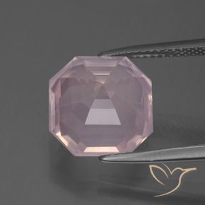 Quartz rose Rose clair naturelle Octogone / coupe Émeraude, 6.77 ct, Transparent