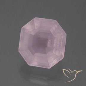 Quartz rose Rose bubblegum naturelle Octogone / coupe Émeraude, 6.34 ct, Transparent