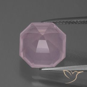 Quartz rose Rose bubblegum naturelle Octogone / coupe Émeraude, 6.34 ct, Transparent