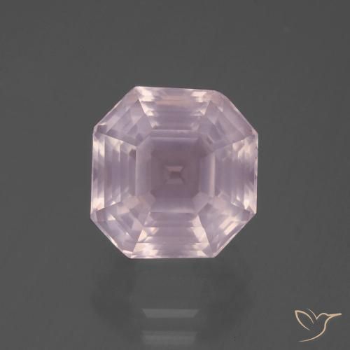 5.87ct Naturel Rose clair Quartz Rose, Taille émeraude, Transparent