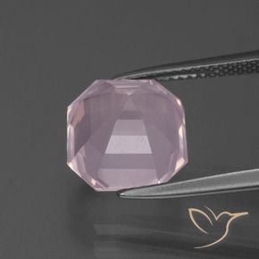 Quartz rose Rose clair naturelle Octogone / coupe Émeraude, 5.87 ct, Transparent