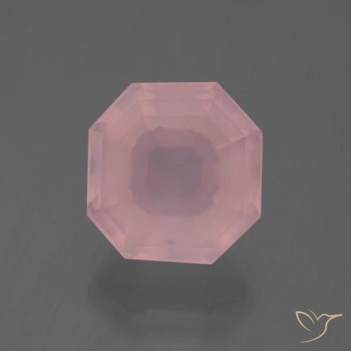 6.23ct Naturel Rose vif Quartz Rose, Taille émeraude, Transparent