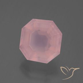Quartz rose Rose vif naturelle Octogone / coupe Émeraude, 6.23 ct, Transparent
