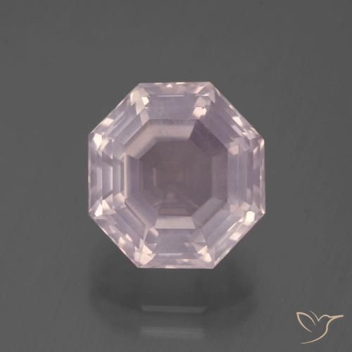 5.71ct Naturel Rose léger Quartz Rose, Taille émeraude, Transparent