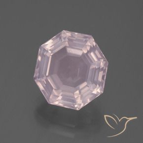 Quartz rose Rose léger naturelle Octogone / coupe Émeraude, 5.71 ct, Transparent