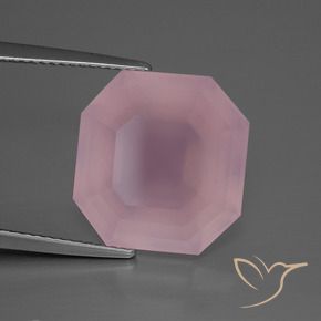 Quartz rose Rose rosé moyen naturelle Octogone / coupe Émeraude, 13.20 ct, Transparent