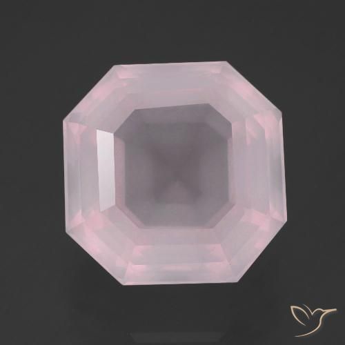 13.75ct Naturel Rose clair Quartz Rose, Taille émeraude, Transparent