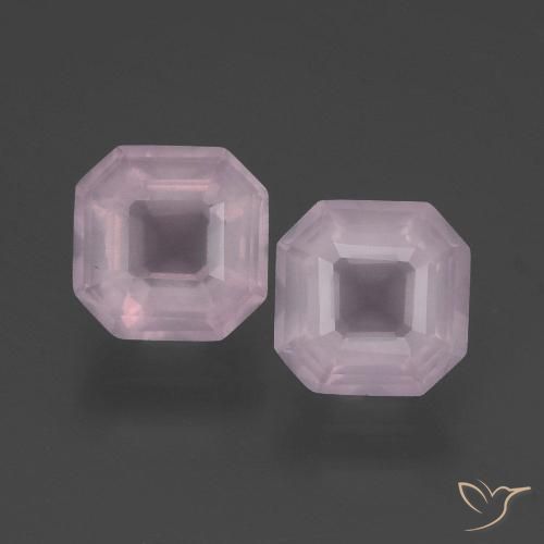 3.87ctw Naturel Rose bubblegum Quartz Rose, Taille émeraude, Transparent