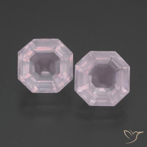 5.39ctw Naturel Rose bubblegum Quartz Rose, Taille émeraude, Transparent