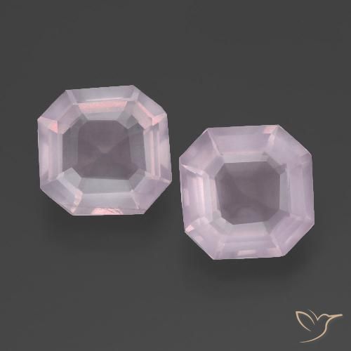 4.85ctw Naturel Rose clair Quartz Rose, Taille émeraude, Transparent