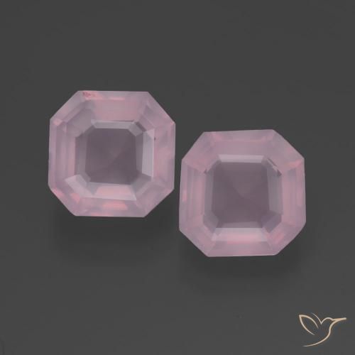4.53ctw Naturel Rose rosé moyen Quartz Rose, Taille émeraude, Transparent