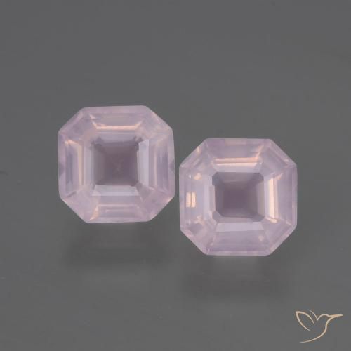 3.76ctw Naturel Rose bubblegum Quartz Rose, Taille émeraude, Transparent