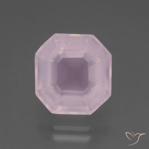 7.39ct Naturel Rose bubblegum Quartz Rose, Taille émeraude, Transparent
