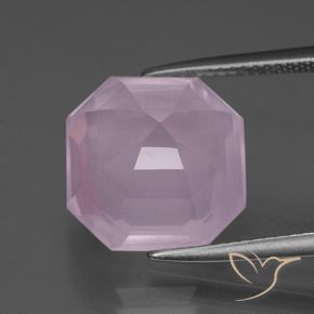 Quartz rose Rose bubblegum naturelle Octogone / coupe Émeraude, 9.17 ct, Transparent