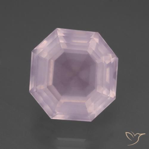 9.14ct Naturel Rose clair Quartz Rose, Taille émeraude, Transparent