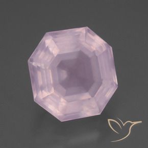 Quartz rose Rose clair naturelle Octogone / coupe Émeraude, 9.14 ct, Transparent