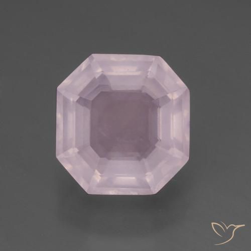6.48ct Naturel Rose bubblegum Quartz Rose, Taille émeraude, Transparent