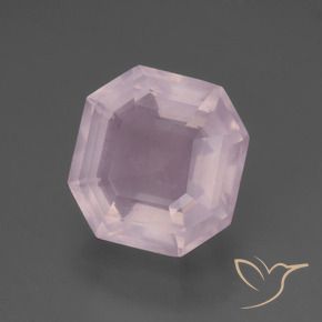 Quartz rose Rose bubblegum naturelle Octogone / coupe Émeraude, 6.48 ct, Transparent