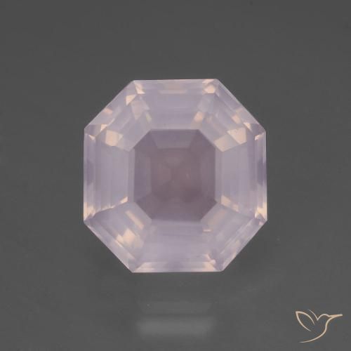 6.79ct Naturel Rose bubblegum Quartz Rose, Taille émeraude, Transparent