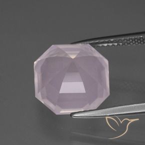 Quartz rose Rose bubblegum naturelle Octogone / coupe Émeraude, 6.79 ct, Transparent
