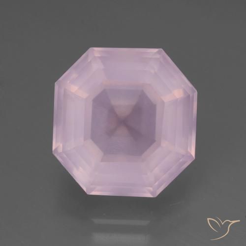 8.48ct Naturel Rose bubblegum Quartz Rose, Taille émeraude, Transparent