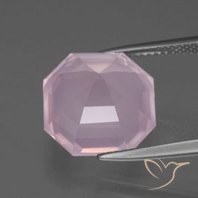 Quartz rose Rose bubblegum naturelle Octogone / coupe Émeraude, 8.48 ct, Transparent