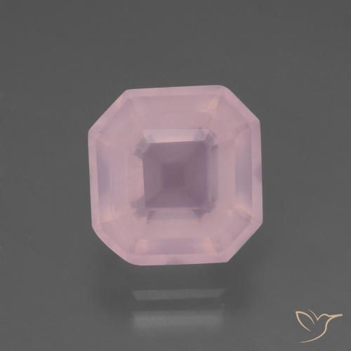 5.65ct Naturel Rose moyen Quartz Rose, Taille émeraude, Transparent