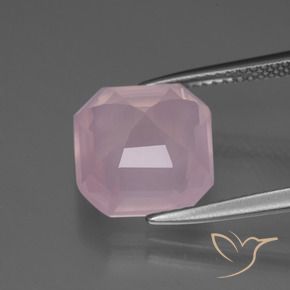 Quartz rose Rose moyen naturelle Octogone / coupe Émeraude, 5.65 ct, Transparent