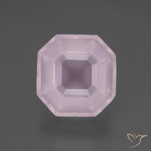 6.13ct Naturel Rose clair Quartz Rose, Taille émeraude, Transparent