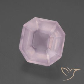 Quartz rose Rose clair naturelle Octogone / coupe Émeraude, 6.13 ct, Transparent