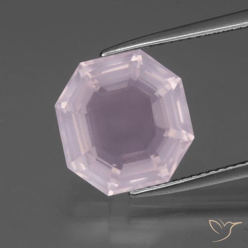 6.67ct Naturel Rose bubblegum Quartz Rose, Taille émeraude, Transparent
